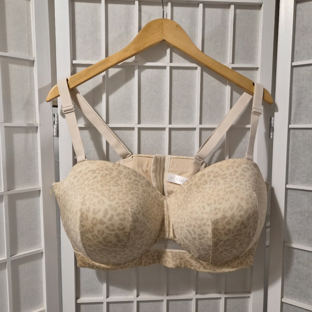 Lane Bryant Cacique Cheetah Bra Sz 42DDD